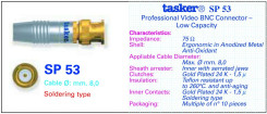 Tasker SP53 BNC 75 Ом разъём кабельный под пайку 