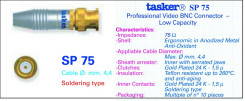 Tasker SP75 BNC 75 Ом разъём кабельный 